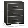 HOMES: Inside + Out Regala Contemporary Wood 3-Drawer Nightstand, Warm Gray view 3
