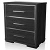 HOMES: Inside + Out Regala Contemporary Wood 3-Drawer Nightstand, Warm Gray view 4