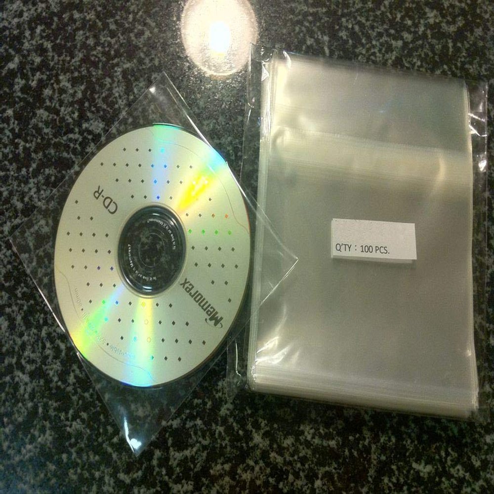 5000 Pcs 4 7/8 X 4 7/8 Clear CD DVD Disc Sleeves - Non Paper