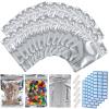 100-Pack Reclosable Large Mylar Bags for Food Storage 8" x 12" Stand Up Pouch Bags in Bulk Resealable Smell Proof Aluminum Silver Foil Bags with Clear Window Kitchen Storage Edible Packaging view 1