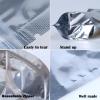 100-Pack Reclosable Large Mylar Bags for Food Storage 8" x 12" Stand Up Pouch Bags in Bulk Resealable Smell Proof Aluminum Silver Foil Bags with Clear Window Kitchen Storage Edible Packaging view 3