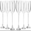 100195-SW, Jeweled Crystal Wine Glasses on Long Stem and Decanter Set, Red Wine Goblets + Carafe Inlaid with Crystals, 1+6-Piece Set view 1