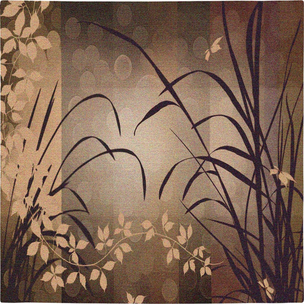 Celebrate Elegance | Woven Tapestry Wall Art Hanging | Contemporary Earthy Silhouetted Floral Design | 100% Cotton USA Size 60x40