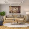 Celebrate Elegance | Woven Tapestry Wall Art Hanging | Contemporary Earthy Silhouetted Floral Design | 100% Cotton USA Size 60x40 view 3