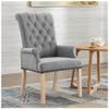 adochr Upholstered Fabric Accent Dining Chair, Elegant Tufted Club Dining Room Kitchen Room Arm Dining Chair, Light Grey view 1