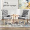 adochr Upholstered Fabric Accent Dining Chair, Elegant Tufted Club Dining Room Kitchen Room Arm Dining Chair, Light Grey view 4