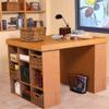 Venture Horizon Project Center Desk with 2 Bookcase Sides-Oak view 1