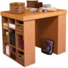 Venture Horizon Project Center Desk with 2 Bookcase Sides-Oak view 3
