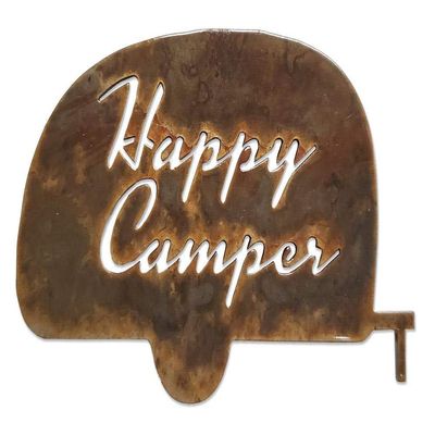 Happy Camper Magnet. Stone Tumbled. Designed and Manufactured in The USA.