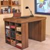 Venture Horizon Project Center Desk with Two 9-Cubby Bookcase Sides (Walnut) view 1