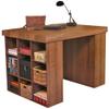 Venture Horizon Project Center Desk with Two 9-Cubby Bookcase Sides (Walnut) view 3