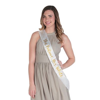 Personalized White with Gold Sash - Apparel Accessories - 1 Piece