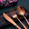 Travel Utensils,Reusable Silverware Set To Go Portable Cutlery Set with a Waterproof Carrying Case for Lunch Boxes Workplace Camping Picnic (Rosegold) view 2
