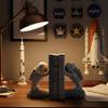 Joyvano Astronaut Bookends - Space Decor for Kids Rooms & Home Office - Heavy Duty Book Holders with Anti-Slip Base - Cool Unique Design (Gold) view 3