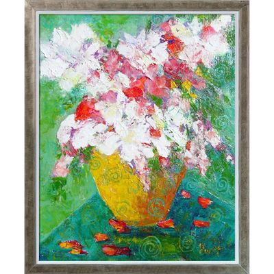 ArtistBe Yellow Vase with Champagne Silhouette