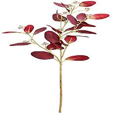 Artificial Eucalyptus Flower Fake Faux Eucalyptus Bouquet for DIY Craft Floral Arrangement Wedding Home Decoration - Red