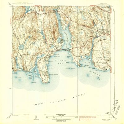 Historic Pictoric Niantic Connecticut Historic USGS Topographic Map Print, 1938, 1:31680, 7.5-Minute Quadrangle, Topo Wall Art Poster - 44in x 55in