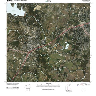 Historic Pictoric Belton Texas USGS Topographic Map Print, 2012, 1:24000, 7.5-Minute Quadrangle, Topo Wall Art Poster - 44in x 55in