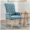 adochr Upholstered Fabric Accent Dining Chair, Elegant Tufted Club Dining Room Kitchen Room Arm Dining Chair, Light Blue view 1