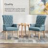 adochr Upholstered Fabric Accent Dining Chair, Elegant Tufted Club Dining Room Kitchen Room Arm Dining Chair, Light Blue view 4