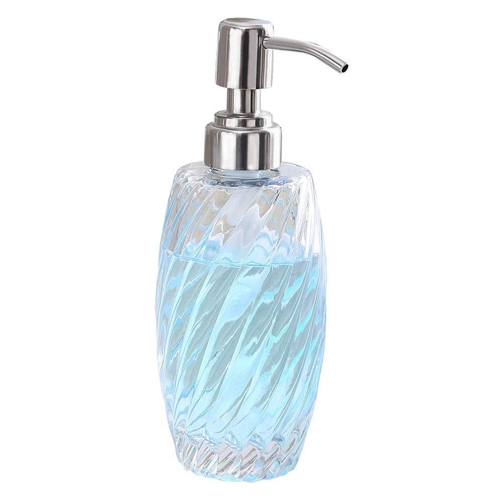 300ml Glass Soap Dispenser Bathroom Kitchen Transparent Lotion Bottle Shampoo Shower Gel Press Bottle Soap Pump (Color : Clear, Size : A)