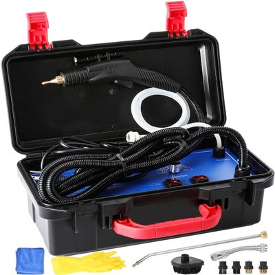 Moongiantgo High Pressure Steam Cleaner, 1700W Power High Temp Portable Handheld Cleaning Machine for Car Detailing, Tankless Heavy Duty for Home Use Kitchen Bathroom Grout Tile