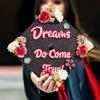 GRADWYSE Black Glitter Graduation Cap Topper with Flowers, Graduation Cap Decorations, Class of 2025 Grad Cap Topper, Dreams Do Come True view 2