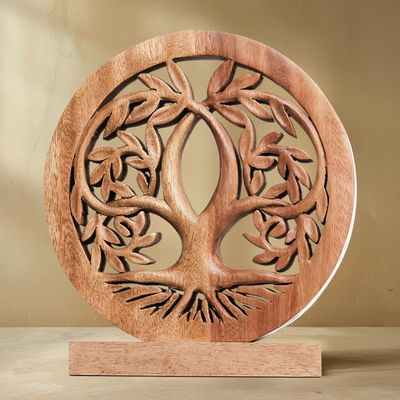 Decozen Wood Tree of Life Sculpture, Gift for Mom Home Decor, Living Room, Boho, Coffee Table, Centerpiece Table Decor, Mantle, Bathroom Shelf, Farmhouse, Christmas Decorations, Mothers day Gifts