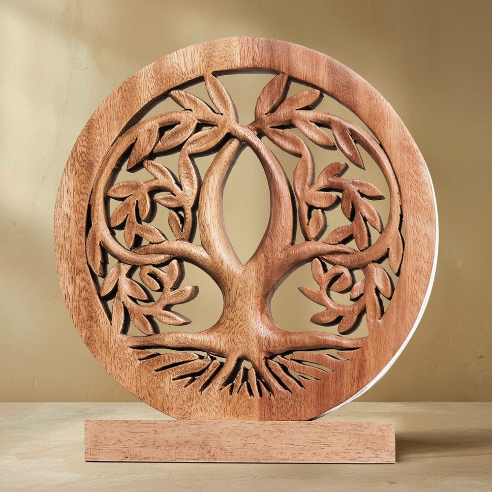 Decozen Wood Tree of Life Sculpture, Gift for Mom Home Decor, Living Room, Boho, Coffee Table, Centerpiece Table Decor, Mantle, Bathroom Shelf, Farmhouse, Christmas Decorations, Mothers day Gifts