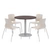 Olio Designs Lola Series Dining Set, Espresso Table, Moonbeam Chairs view 1