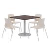 Olio Designs Lola Series Dining Set, Espresso Table, Moonbeam Chairs view 1