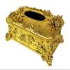 Elegant Gold & rhinestones resin tissue holder, tissue box cover view 2