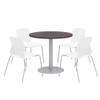 Olio Designs Lola Series Dining Set, Espresso Table, White Chairs view 1