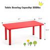 Costzon 47 x 23.5 Inch Rectangular Kids Table, Children School Activity Table for Reading Drawing Dining Playing, Multifunctional Plastic Table w/Steel Pipe, Toddler Furniture for Boys & Girls (Red) view 3