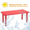 Costzon 47 x 23.5 Inch Rectangular Kids Table, Children School Activity Table for Reading Drawing Dining Playing, Multifunctional Plastic Table w/Steel Pipe, Toddler Furniture for Boys & Girls (Red) view 4
