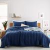 ANNA.Z HOME Queen Quilt Set, Lightweight Bedding Set, Washed Soft Fabric, Navy, Boho Embroidered Coverlet, All-Season, Machine Washable, 3-Piece Set, 1 Quilt + 2 Shams (Navy, Queen Set) view 1