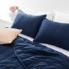 ANNA.Z HOME Queen Quilt Set, Lightweight Bedding Set, Washed Soft Fabric, Navy, Boho Embroidered Coverlet, All-Season, Machine Washable, 3-Piece Set, 1 Quilt + 2 Shams (Navy, Queen Set) view 3