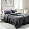 ANNA.Z HOME King Quilt Set, Lightweight Bedding Set, Washed Soft Fabric, Grey, Boho Embroidered Coverlet, All-Season, Machine Washable, 3-Piece Set, 1 Quilt + 2 Shams (Charcoal, King Set) view 2