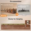 Dseap Wall Mounted Coat Rack: 38-1/4" Long, Patented, Heavy-Duty, 10-Double-Hooks Wooden Hanger Rail for Winter Coats, Hats, Jackets, Clothing - Natural & Black, Pack of 2 view 3