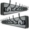 Dseap Wall Mounted Coat Rack: 38-1/4" Long, Patented, Heavy-Duty, 10-Double-Hooks Wooden Hanger Rail for Winter Coats, Hats, Jackets, Clothing - Black, Pack of 2 view 1