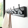 Dseap Wall Mounted Coat Rack: 38-1/4" Long, Patented, Heavy-Duty, 10-Double-Hooks Wooden Hanger Rail for Winter Coats, Hats, Jackets, Clothing - Black, Pack of 2 view 4