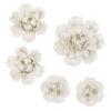 LIUCOGXI 5 Pcs Ceramic Flower Wall Decor Handcrafted 3D Hanging Porcelain Flowers Wall Art Ceramic Peony White Sculpture for Girls Room Hallway Farmhouse Home Decor view 1