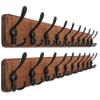 Dseap Coat Rack Wall - Heavy-Duty 38-1/4" Long, with Reinforced 10 Custom Tri-Hooks, Solid Wood Wall Hanger for Coats Hat Jackets - Rustic Farmhouse Entryway Storage, Natural & Black, Pack of 2 view 1