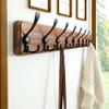 Dseap Coat Rack Wall - Heavy-Duty 38-1/4" Long, with Reinforced 10 Custom Tri-Hooks, Solid Wood Wall Hanger for Coats Hat Jackets - Rustic Farmhouse Entryway Storage, Natural & Black, Pack of 2 view 2