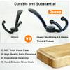 Dseap Coat Rack Wall - Heavy-Duty 38-1/4" Long, with Reinforced 10 Custom Tri-Hooks, Solid Wood Wall Hanger for Coats Hat Jackets - Rustic Farmhouse Entryway Storage, Natural & Black, Pack of 2 view 3