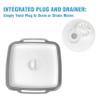 ddLUCK Collapsible Dish Basin with Drain Plug for 9L Large Capacity, Gray view 4