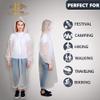 BP TRENDZ Rain Ponchos for Adults 2 Packs, Reusable Rain Jacket Men and Women, Waterproof with Drawstring Hood, Portable Emergency Rain Poncho for Adults White view 4