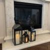 Allgala 3-PC Lantern Set 24 Inch Jumbo Deluxe Modern Indoor/Outdoor Candle Lantern Set Black Stainless Steel Frame Tempered Glass Pyramid Top for Garden Poolside Fireplace Wedding view 3