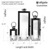 Allgala 3-PC Lantern Set 23 Inch Jumbo Deluxe Modern Indoor/Outdoor Candle Lantern Set Stainless Steel Frame Tempered Glass Rectangular Black for Garden Poolside Fireplace Wedding view 2