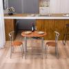3 Piece Dining Set, Compact 2 Chairs and Table Set with Metal Frame and Shelf Storage Bistro Pub Breakfast Space Saving for Apartment and Kitchen (Brown) view 2